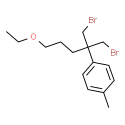 ChemSpider 2D Image | 1-[1-Bromo-2-(bromomethyl)-5-ethoxy-2-pentanyl]-4-methylbenzene | C15H22Br2O