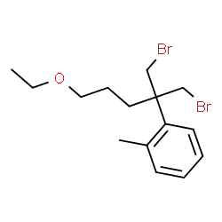 ChemSpider 2D Image | 1-[1-Bromo-2-(bromomethyl)-5-ethoxy-2-pentanyl]-2-methylbenzene | C15H22Br2O