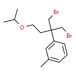 ChemSpider 2D Image | 1-[1-Bromo-2-(bromomethyl)-4-isopropoxy-2-butanyl]-3-methylbenzene | C15H22Br2O