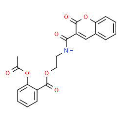 ChemSpider 2D Image | 2-{[(2-Oxo-2H-chromen-3-yl)carbonyl]amino}ethyl 2-acetoxybenzoate | C21H17NO7