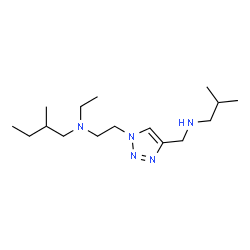 ChemSpider 2D Image | N-Ethyl-N-(2-{4-[(isobutylamino)methyl]-1H-1,2,3-triazol-1-yl}ethyl)-2-methyl-1-butanamine | C16H33N5