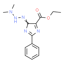 ChemSpider 2D Image | Ethyl 4-(3,3-dimethyltriazanylidene)-2-phenyl-4H-imidazole-5-carboxylate | C14H17N5O2