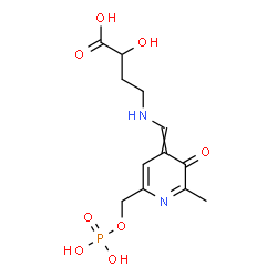 ChemSpider 2D Image | 2-Hydroxy-4-[({2-methyl-3-oxo-6-[(phosphonooxy)methyl]-4(3H)-pyridinylidene}methyl)amino]butanoic acid | C12H17N2O8P