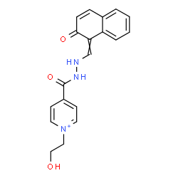 ChemSpider 2D Image | 1-(2-Hydroxyethyl)-4-({2-[(2-oxo-1(2H)-naphthalenylidene)methyl]hydrazino}carbonyl)pyridinium | C19H18N3O3