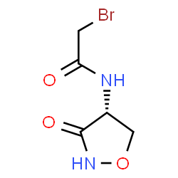 ChemSpider 2D Image | 2-Bromo-N-[(4R)-3-oxo-1,2-oxazolidin-4-yl]acetamide | C5H7BrN2O3