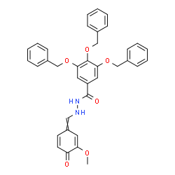 ChemSpider 2D Image | 3,4,5-Tris(benzyloxy)-N'-[(3-methoxy-4-oxo-2,5-cyclohexadien-1-ylidene)methyl]benzohydrazide | C36H32N2O6