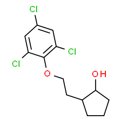 ChemSpider 2D Image | 2-[2-(2,4,6-Trichlorophenoxy)ethyl]cyclopentanol | C13H15Cl3O2
