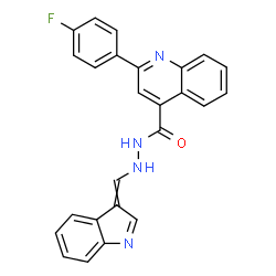 ChemSpider 2D Image | 2-(4-Fluorophenyl)-N'-(3H-indol-3-ylidenemethyl)-4-quinolinecarbohydrazide | C25H17FN4O
