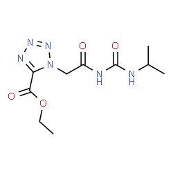 ChemSpider 2D Image | Ethyl 1-{2-[(isopropylcarbamoyl)amino]-2-oxoethyl}-1H-tetrazole-5-carboxylate | C10H16N6O4