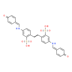 ChemSpider 2D Image | 2,2'-(1,2-Ethenediyl)bis(5-{[(4-oxo-2,5-cyclohexadien-1-ylidene)methyl]amino}benzenesulfonic acid) | C28H22N2O8S2