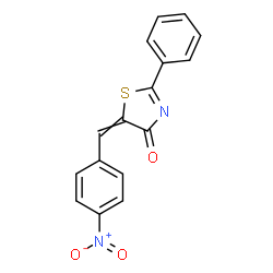 ChemSpider 2D Image | 5-(4-Nitrobenzylidene)-2-phenyl-1,3-thiazol-4(5H)-one | C16H10N2O3S