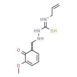 ChemSpider 2D Image | (Z)-N-Allyl{2-[(5-methoxy-6-oxo-2,4-cyclohexadien-1-ylidene)methyl]hydrazino}sulfanylmethaniminium | C12H16N3O2S