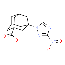 ChemSpider 2D Image | 3-(3-nitro-1,2,4-triazol-1-yl)adamantane-1-carboxylic acid | C13H16N4O4