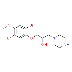 ChemSpider 2D Image | 1-(2,5-Dibromo-4-methoxyphenoxy)-3-(1-piperazinyl)-2-propanol | C14H20Br2N2O3