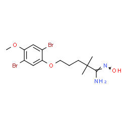 ChemSpider 2D Image | (1Z)-5-(2,5-Dibromo-4-methoxyphenoxy)-N'-hydroxy-2,2-dimethylpentanimidamide | C14H20Br2N2O3