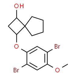 ChemSpider 2D Image | 3-(2,5-Dibromo-4-methoxyphenoxy)spiro[3.4]octan-1-ol | C15H18Br2O3