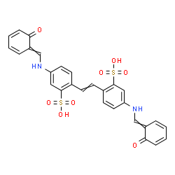 ChemSpider 2D Image | 2,2'-(1,2-Ethenediyl)bis(5-{[(6-oxo-2,4-cyclohexadien-1-ylidene)methyl]amino}benzenesulfonic acid) | C28H22N2O8S2