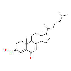 ChemSpider 2D Image | 3-(Hydroxyimino)cholest-4-en-6-one | C27H43NO2