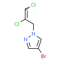 ChemSpider 2D Image | 4-Bromo-1-[(2E)-2,3-dichloro-2-propen-1-yl]-1H-pyrazole | C6H5BrCl2N2
