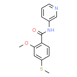 ChemSpider 2D Image | 2-Methoxy-4-(methylsulfanyl)-N-(3-pyridinyl)benzamide | C14H14N2O2S