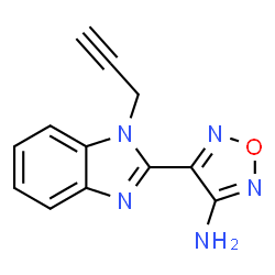ChemSpider 2D Image | 4-[1-(2-Propyn-1-yl)-1H-benzimidazol-2-yl]-1,2,5-oxadiazol-3-amine | C12H9N5O