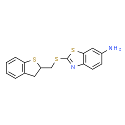 ChemSpider 2D Image | 2-[(2,3-Dihydro-1-benzothiophen-2-ylmethyl)sulfanyl]-1,3-benzothiazol-6-amine | C16H14N2S3