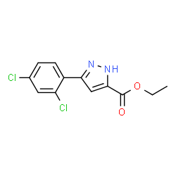 ChemSpider 2D Image | Ethyl 3-(2,4-dichlorophenyl)-1H-pyrazole-5-carboxylate | C12H10Cl2N2O2