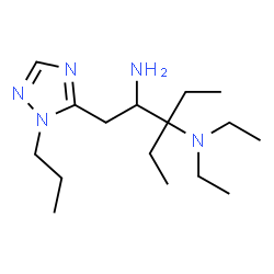 ChemSpider 2D Image | N~3~,N~3~,3-Triethyl-1-(1-propyl-1H-1,2,4-triazol-5-yl)-2,3-pentanediamine | C16H33N5