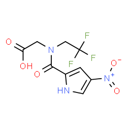 ChemSpider 2D Image | N-[(4-Nitro-1H-pyrrol-2-yl)carbonyl]-N-(2,2,2-trifluoroethyl)glycine | C9H8F3N3O5