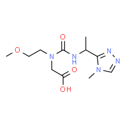 ChemSpider 2D Image | N-(2-Methoxyethyl)-N-{[1-(4-methyl-4H-1,2,4-triazol-3-yl)ethyl]carbamoyl}glycine | C11H19N5O4