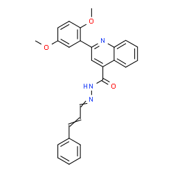 ChemSpider 2D Image | 2-(2,5-Dimethoxyphenyl)-N'-(3-phenyl-2-propen-1-ylidene)-4-quinolinecarbohydrazide | C27H23N3O3