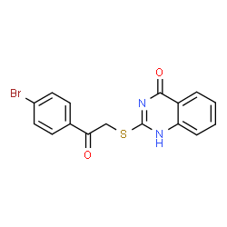 ChemSpider 2D Image | 2-{[2-(4-Bromophenyl)-2-oxoethyl]sulfanyl}-4(1H)-quinazolinone | C16H11BrN2O2S
