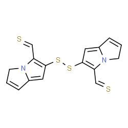 ChemSpider 2D Image | 6,6'-Disulfanediylbis(3H-pyrrolizine-5-carbothialdehyde) | C16H12N2S4