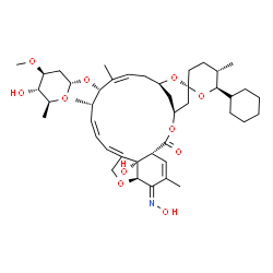 ChemSpider 2D Image | (1'R,2R,4'S,5S,6S,8'R,10'Z,12'S,13'S,14'Z,20'R,21'E,24'S)-6-Cyclohexyl-24'-hydroxy-21'-(hydroxyimino)-5,11',13',22'-tetramethyl-2'-oxo-3,4,5,6-tetrahydrospiro[pyran-2,6'-[3,7,19]trioxatetracyclo[15.6.
1.1~4,8~.0~20,24~]pentacosa[10,14,16,22]tetraen]-12'-yl 2,6-dideoxy-3-O-methyl-alpha-L-arabino-hexopyranoside | C43H63NO11