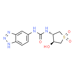 ChemSpider 2D Image | 1-(1H-Benzotriazol-5-yl)-3-[(3S,4S)-4-hydroxy-1,1-dioxidotetrahydro-3-thiophenyl]urea | C11H13N5O4S