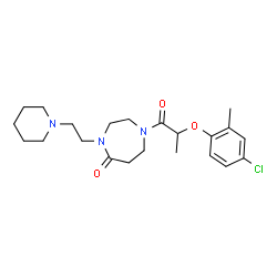 ChemSpider 2D Image | 1-[2-(4-Chloro-2-methylphenoxy)propanoyl]-4-[2-(1-piperidinyl)ethyl]-1,4-diazepan-5-one | C22H32ClN3O3