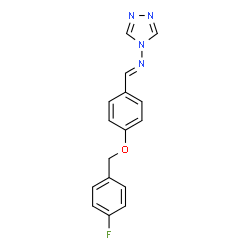 ChemSpider 2D Image | N-[(E)-{4-[(4-Fluorobenzyl)oxy]phenyl}methylene]-4H-1,2,4-triazol-4-amine | C16H13FN4O