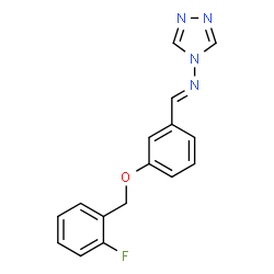 ChemSpider 2D Image | N-[(E)-{3-[(2-Fluorobenzyl)oxy]phenyl}methylene]-4H-1,2,4-triazol-4-amine | C16H13FN4O