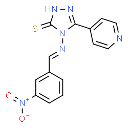 ChemSpider 2D Image | 4-{[(E)-(3-Nitrophenyl)methylene]amino}-5-(pyridin-4-yl)-4H-1,2,4-triazole-3-thiol | C14H10N6O2S
