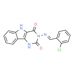 ChemSpider 2D Image | 3-[(E)-(2-Chlorobenzylidene)amino]-1H-pyrimido[5,4-b]indole-2,4(3H,5H)-dione | C17H11ClN4O2