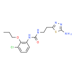 ChemSpider 2D Image | 1-[2-(5-Amino-1,3,4-thiadiazol-2-yl)ethyl]-3-(3-chloro-2-propoxyphenyl)urea | C14H18ClN5O2S