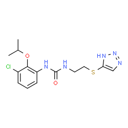 ChemSpider 2D Image | 1-(3-Chloro-2-isopropoxyphenyl)-3-[2-(1H-1,2,3-triazol-5-ylsulfanyl)ethyl]urea | C14H18ClN5O2S