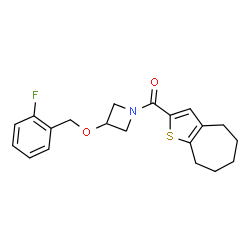 ChemSpider 2D Image | {3-[(2-Fluorobenzyl)oxy]-1-azetidinyl}(5,6,7,8-tetrahydro-4H-cyclohepta[b]thiophen-2-yl)methanone | C20H22FNO2S