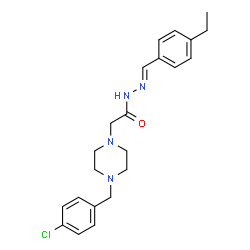 ChemSpider 2D Image | 2-[4-(4-Chlorobenzyl)-1-piperazinyl]-N'-[(E)-(4-ethylphenyl)methylene]acetohydrazide | C22H27ClN4O