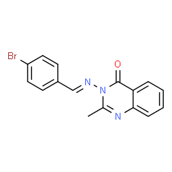 ChemSpider 2D Image | 3-[(E)-(4-Bromobenzylidene)amino]-2-methyl-4(3H)-quinazolinone | C16H12BrN3O