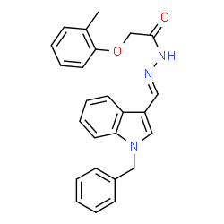 ChemSpider 2D Image | N'-[(E)-(1-Benzyl-1H-indol-3-yl)methylene]-2-(2-methylphenoxy)acetohydrazide | C25H23N3O2