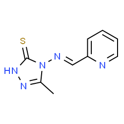 ChemSpider 2D Image | 5-Methyl-4-{[(E)-pyridin-2-ylmethylene]amino}-4H-1,2,4-triazole-3-thiol | C9H9N5S