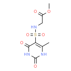 ChemSpider 2D Image | Methyl N-[(6-methyl-2,4-dioxo-1,2,3,4-tetrahydro-5-pyrimidinyl)sulfonyl]glycinate | C8H11N3O6S
