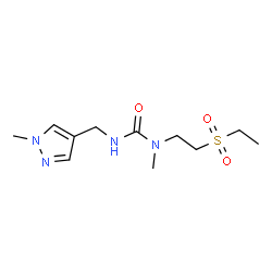 ChemSpider 2D Image | 1-[2-(Ethylsulfonyl)ethyl]-1-methyl-3-[(1-methyl-1H-pyrazol-4-yl)methyl]urea | C11H20N4O3S
