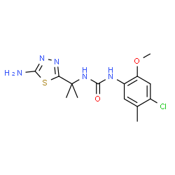 ChemSpider 2D Image | 1-[2-(5-Amino-1,3,4-thiadiazol-2-yl)-2-propanyl]-3-(4-chloro-2-methoxy-5-methylphenyl)urea | C14H18ClN5O2S
